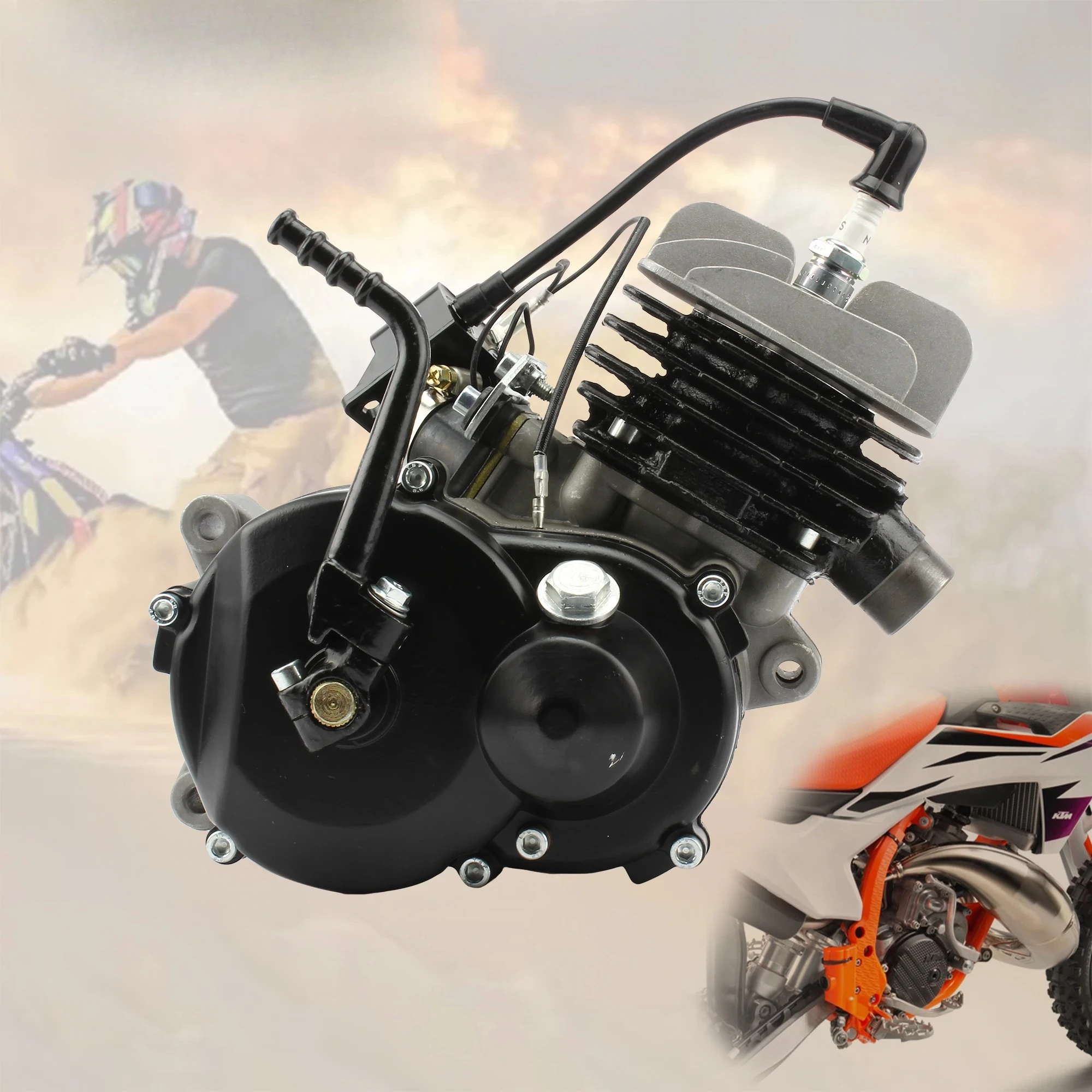 

Motorcycle 50cc Engine with Start Lever For KTM 50 SX 2 Stroke Air-Cooled Motor 47cc 49cc Motocross Dirt Pit Bike Modified