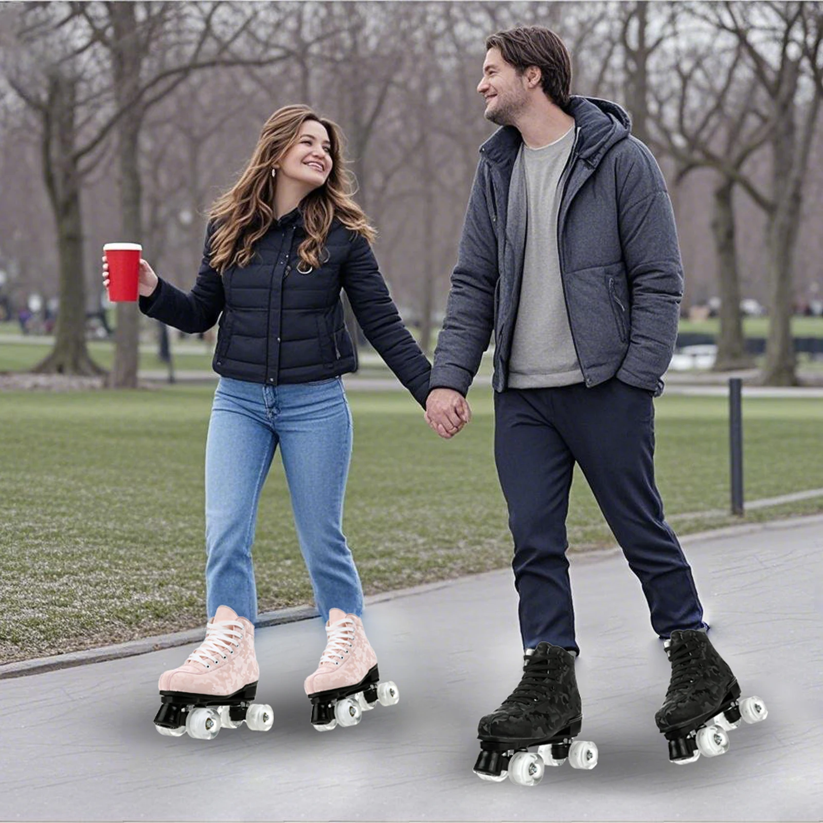 Двухрядные роликовые коньки с мигающими роликами, обувь для развлечений на открытом воздухе, спортивные роликовые коньки, детская раздвижная обувь унисекс, 4 колеса