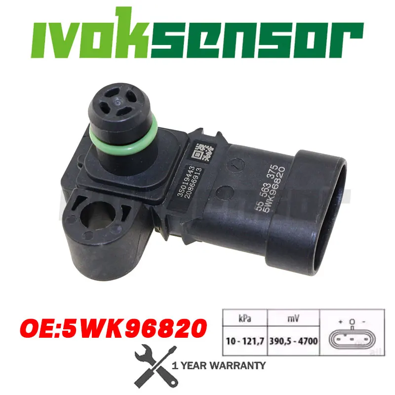 

55563375 5WK96820Z Датчик карты впускного коллектора, абсолютное давление впуска воздуха для CHEVROLET CHEVY CRUZE LACETTI NUBIRA 1,6 1,8 2,0