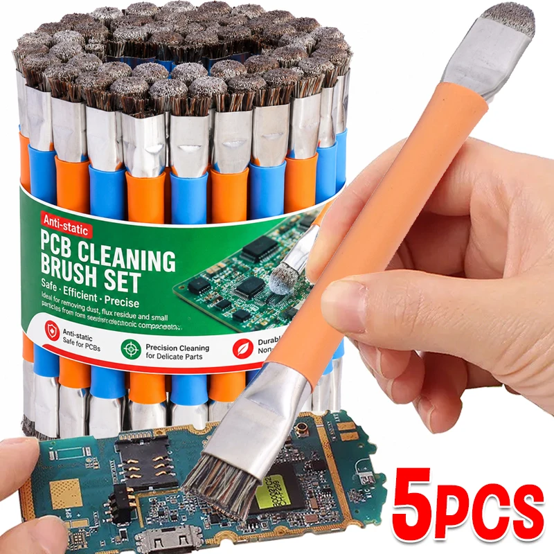 Double Head Anti-Static Safe Brush Motherboard PCB Cleaning Brushes for IC Chip Mobile Phone Circuit Board Repair Tool Kit