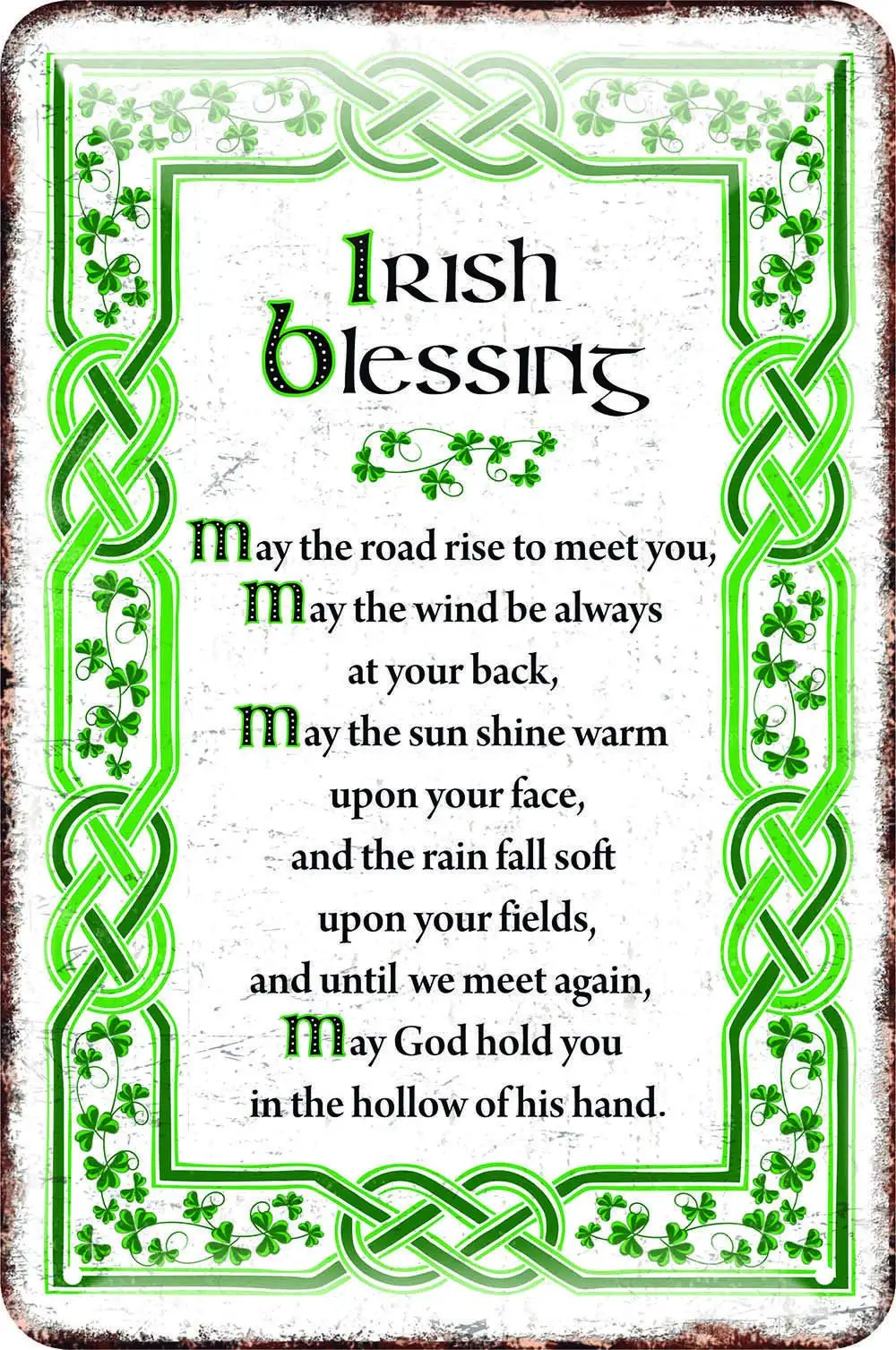 Irish Blessing Metal Sign Knot Design Wall Plaque Irish Decor