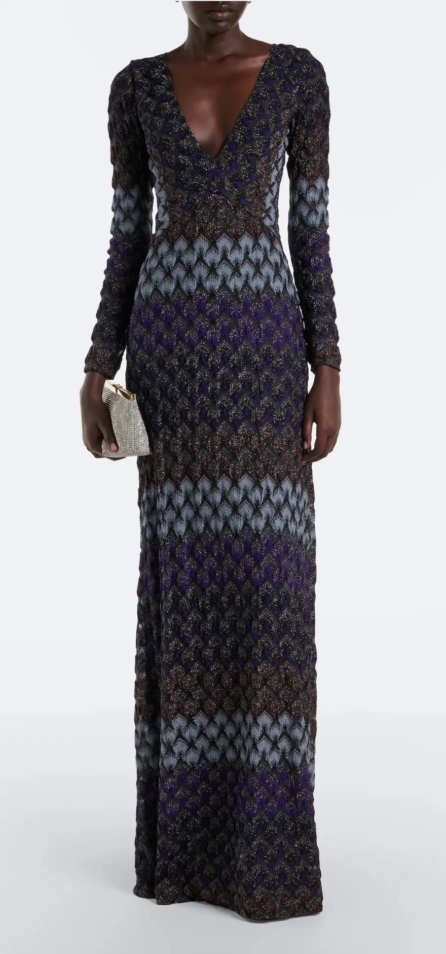 Spring Fashion Party Vintage Silver Thread Knitting Long Dress Women's V-Neck Long Sleeve Slim A-Line Buttock Covering Dresses