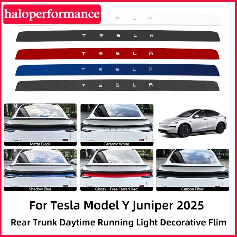 

Car Trunk Daytime Running Light Protective Film for Tesla Model Y Juniper 2025 PVC Car Paint Protection Film Trim Accessories