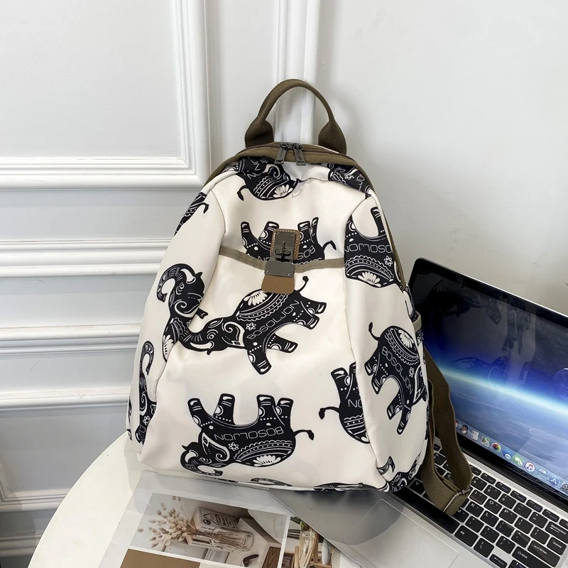 Elefant solide Hoch leistungs Nylon Mode Rucksäcke Reiß verschluss einfache Umhängetaschen 2024 Hot Sale Taschen für Frauen Mochila Mujer