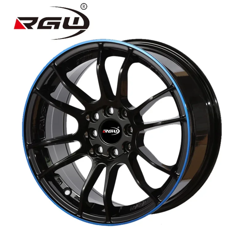 57XT Wholesale Blue 15 16 17 18 Inch 4 5 Holes 18x8.5 PCD 4x100 5x114.3 Universal Staggered Aluminum Auto Car Rims Alloy Wheels