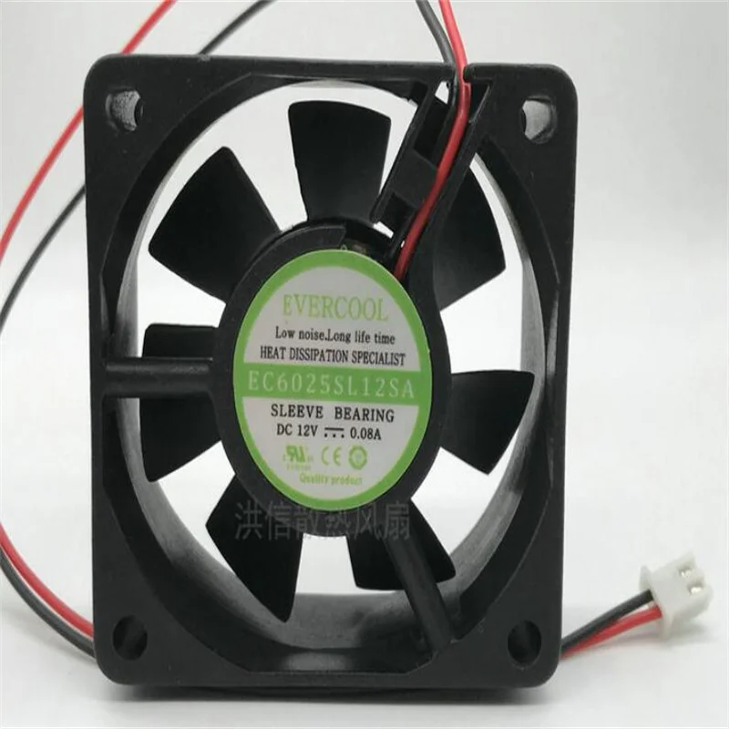 

EC6025SL12SA DC12V 0.08A 60*25MM 2-wire cooling fan