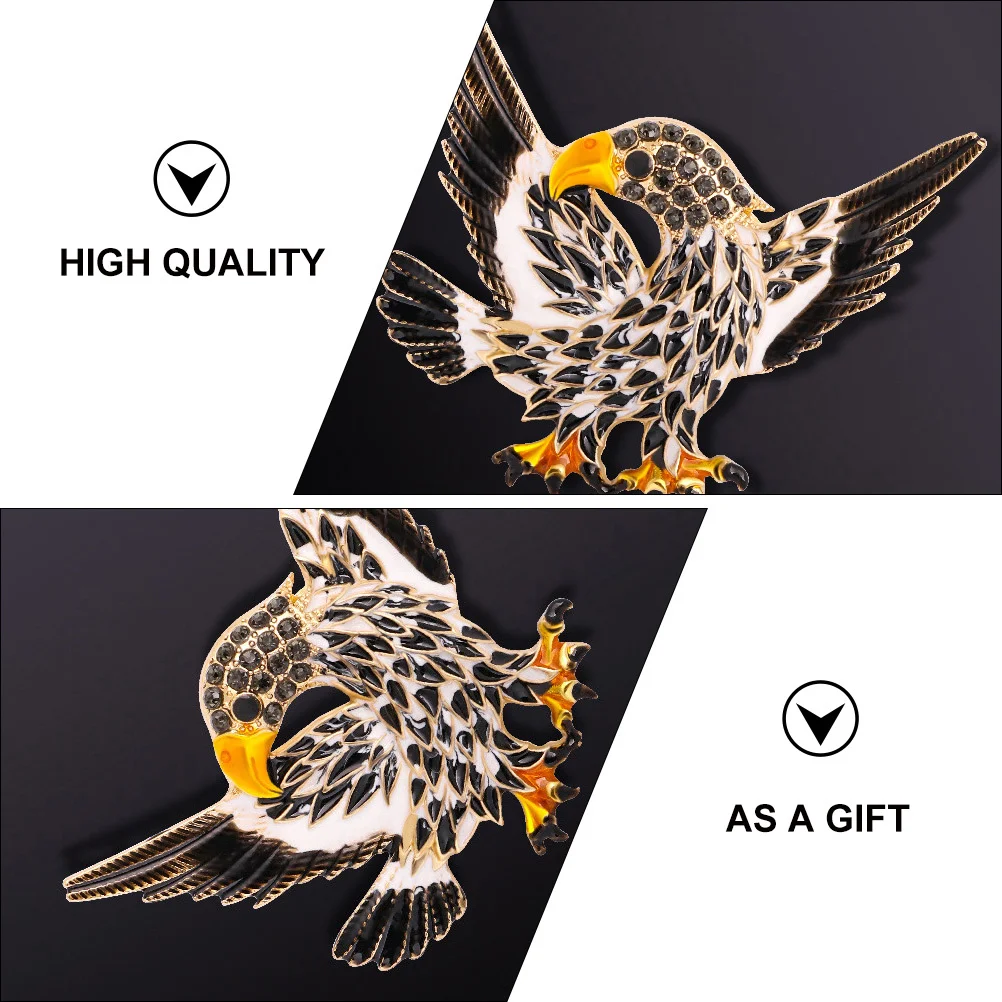 

1pc Men'S Exaggerated Eagle Bird Animal Brooch Black Stylish Clothing Accessory Party Brooch Prop Novelty Breastpin Decoration