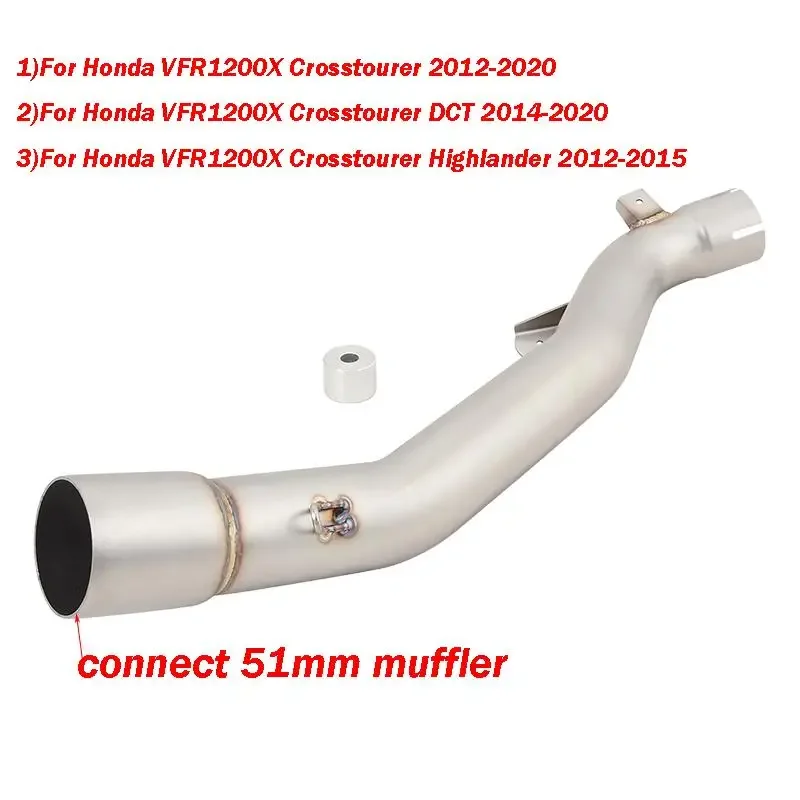 

Для Honda VFR1200X Crosstourer 2012-2020 VFR1200X Crosstourer DCT Crosstourer Highlander 51 мм выхлопная труба мотоцикла среднего звена