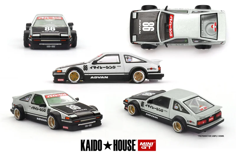 (Przedsprzedaż) Kaido House x MINI GT 1:64 AE86 Sprinter Trueno Kaido Street V2 Odlewany Model Samochodu Kolekcjonerskiego