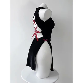 תחפושת מנהיגת גוגו סקסית לשנה החדשה, הופעת DS, אדום שחור, סג...