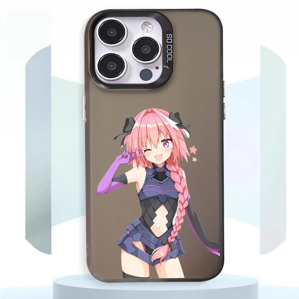 Cute Astolfo in Mashu's Servant Outfit Phone Case For iphone11 12 13 14 15 16 Pro Max Plus laser colorful silver IMD cover