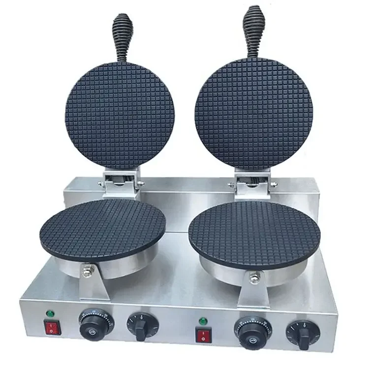 Commercial Automatic Double Mini Ice Cream Waffle Cone Maker Rolling Making Machine Baker