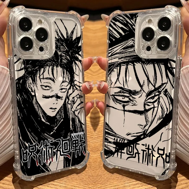 

Jujutsu Kaisen Phone Case Clear For iPhone 17 16 14 15 11 12 13 Pro Max 16E 15 16 Plus 17 Air Soft Shockproof Cover Choso Anime