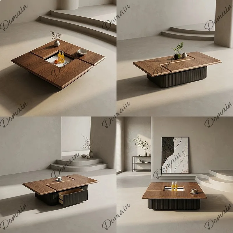 Multifunctional Convertible Extendable Mid-Century Designer Space-Saving Living Room Coffee Table