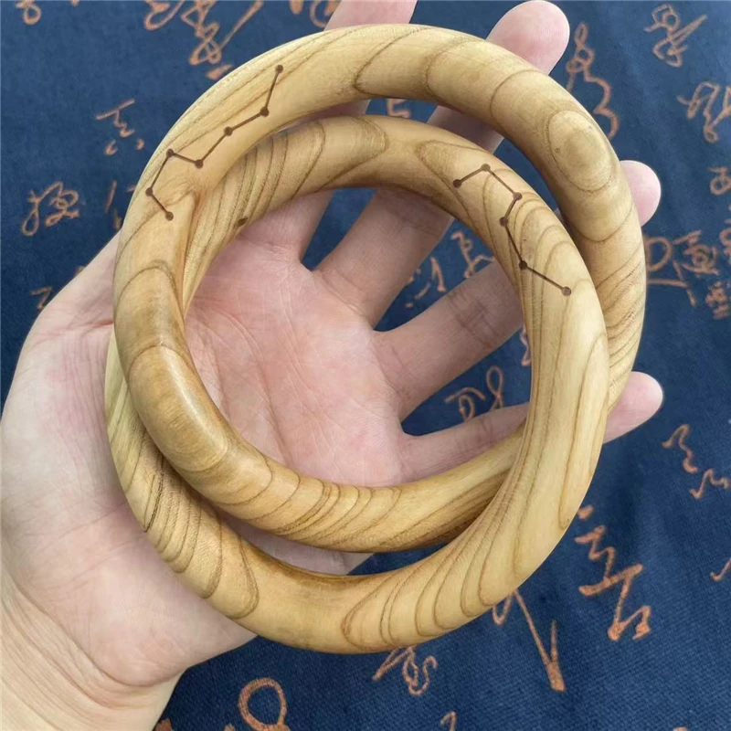 Peach Wood Qiankun Circle, Solid Wood Old Peach Wood Yin Yang Ring, Auspicious Peace Bracelet