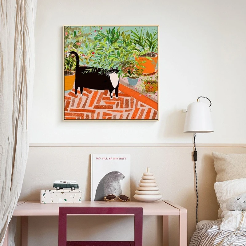Creative color abstract living room canvas painting cute animal bedroom hotel decorative painting