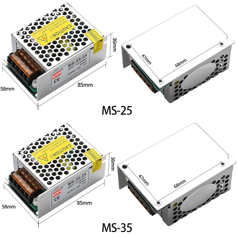 25W 35W Zasilacz impulsowy 5V 12V 24V Mini rozmiar AC na DC Jednowyjściowy przełącznik LED do monitora MS-25 MS-35