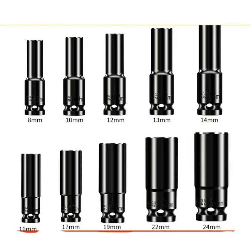 Extended 8-24mm socket complete set of electric wrench combination set, air cannon socket tool