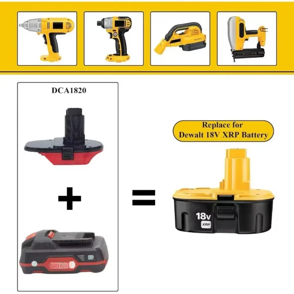 محول بطارية محول لـ LIDL Parkside X20V TEAM محول ليثيوم إلى أدوات Dewalt 18 فولت النيكل بدون فرش (محول فقط)