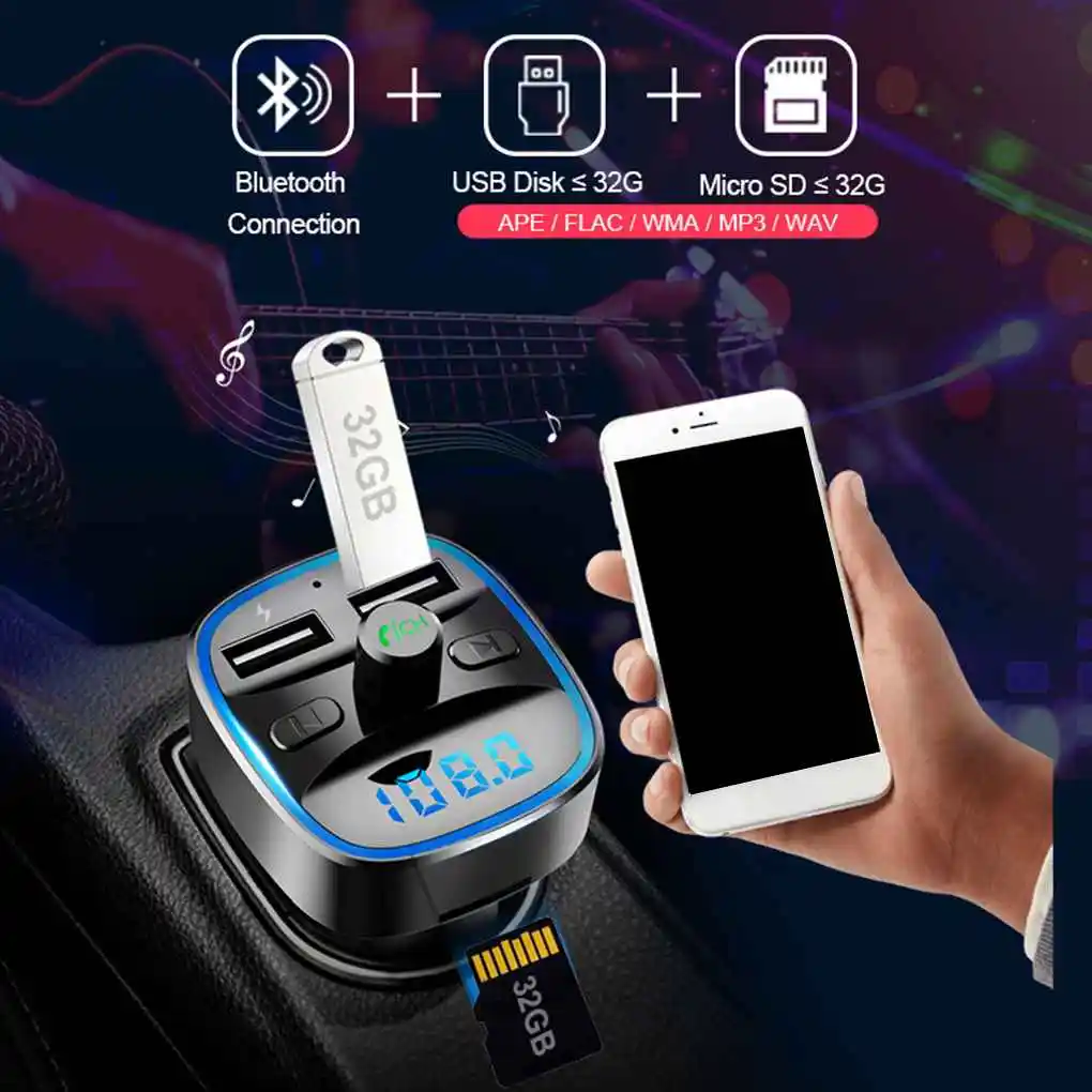 

MP3-плеер ABS Быстрая зарядка Автомобильное зарядное устройство для сигарет Напряжение Быстрое подключение Автомобильные USB-зарядные устройства Автомобильный MP3-s-передатчик сигнала FM