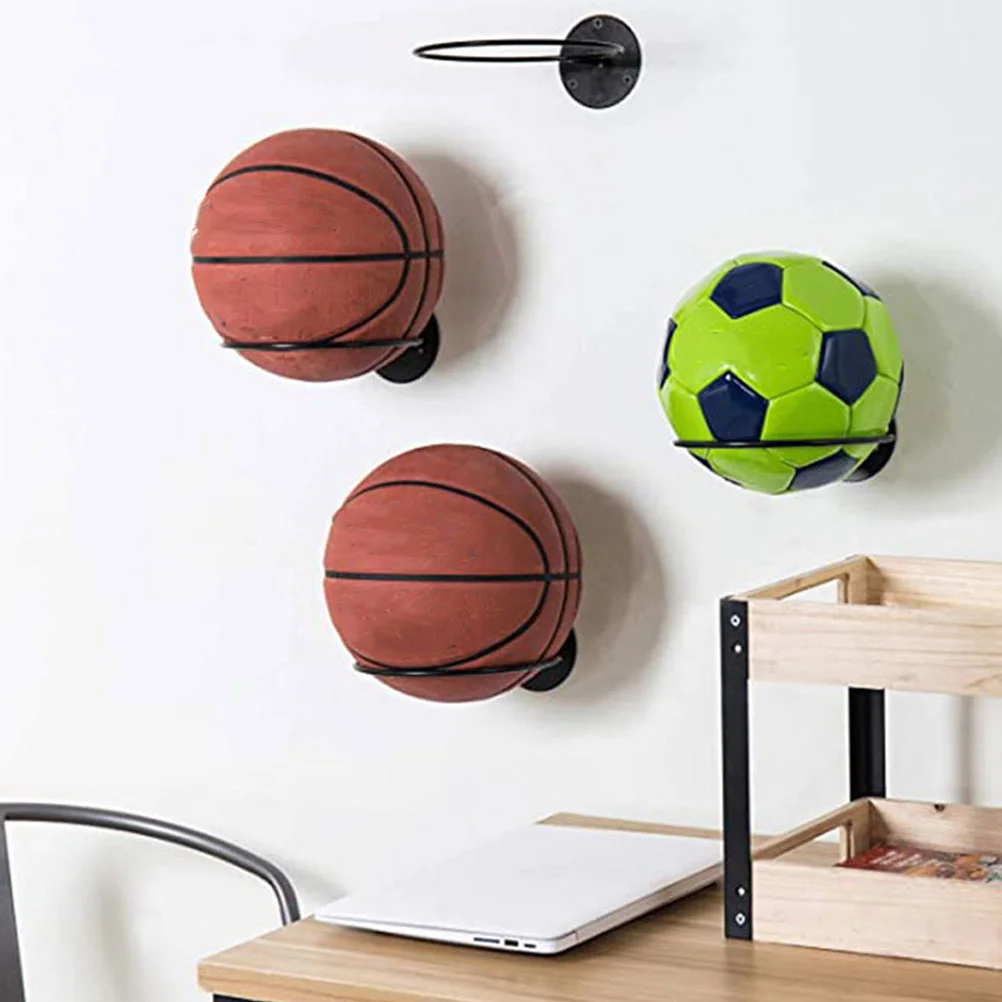 

5 Pcs Soccer Balls Basketball Storage Rack Football Holder Racks Sports 2350X1850X650CM Wall Black Mounted Girl Man