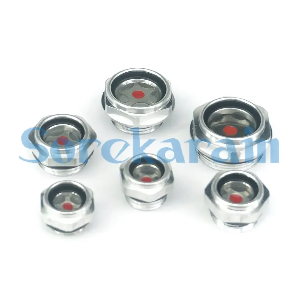 

1-1/4" 1-1/2" 2" BSP M39 M40 M42 M48 M60 Male Aluminum Oil Level Sight Glass Window Hex Head For Air Compressor Gearbox