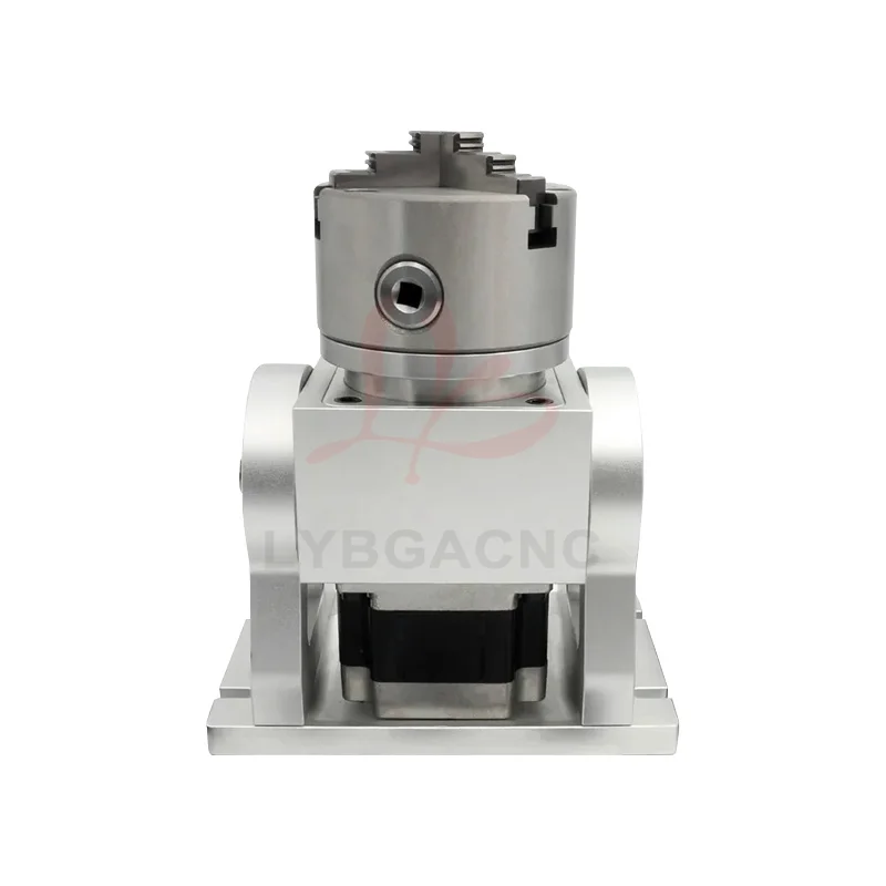 Adjustable Angle HT90 10 100A CNC Rotary A Axis Indexing Head 100Mm 3 Jaw Chuck For Laser Marking Milling Fixture
