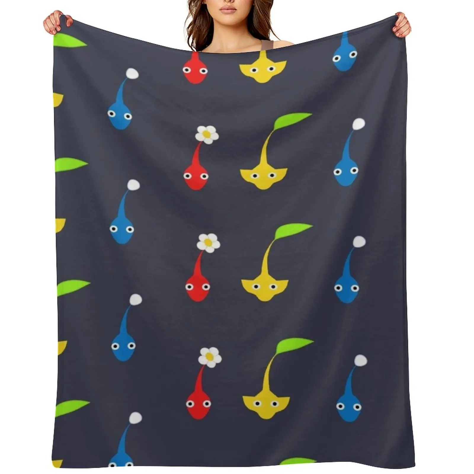 

Pikmin characters Throw Blanket manga Blankets Sofas Of Decoration Hair funny gift Blankets
