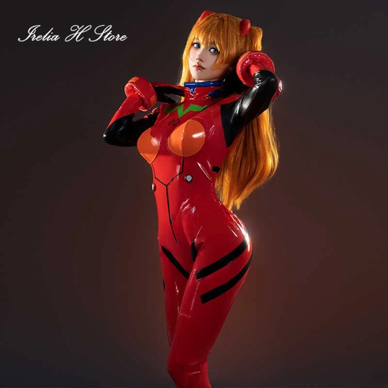 in stock Irelia H Asuka Anime Cosplay Asuka Cosplay Costume Sexy PU Tight Fitting Jumpsuit Halloween Costume Female