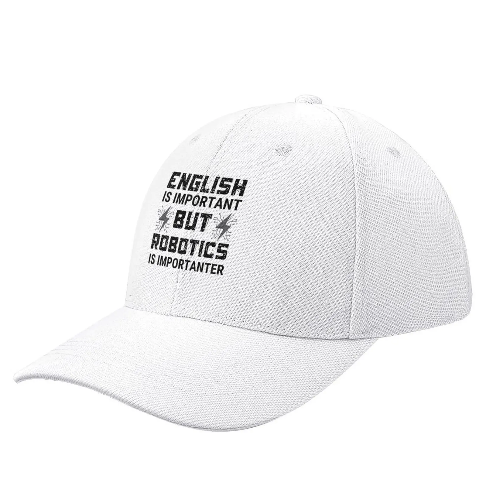 english is Important But Robotics is Importanter RobotCap Baseball Cap Custom Cap Cosplay black Men's Baseball Women's