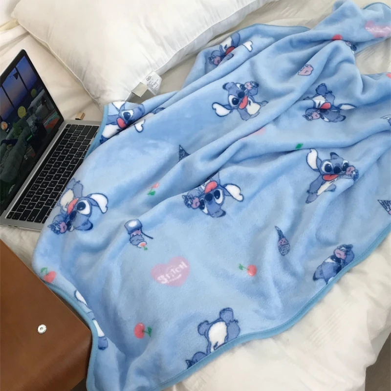 Lovely Disney Stitch Plush Blanket Stitch Pattern Printing Flannel Blanket Office Nap Blanket Bedroom Bedspread Girl Gift