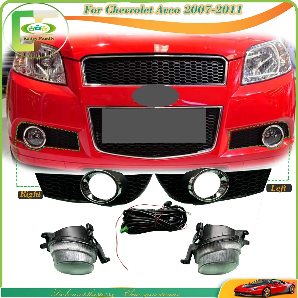 Bailey Front Bumper Lamp Foglight Foglamp Fog Light Covers Fog Light Grilles Frame For Chevrolet Aveo 2007-2011