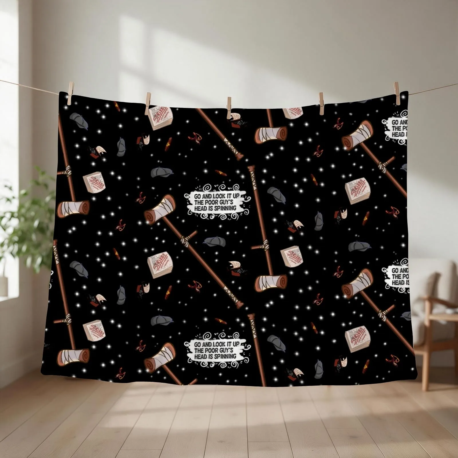 Newsies Forever (black) Throw Blanket