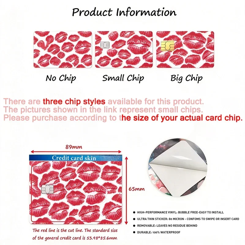 Cute Sakura Black Cat Sheep Heart White Flower Pattern Matte Pvc Skin Stickers for Credit Debit Visa Bank Card Cover Film Decor - view 5
