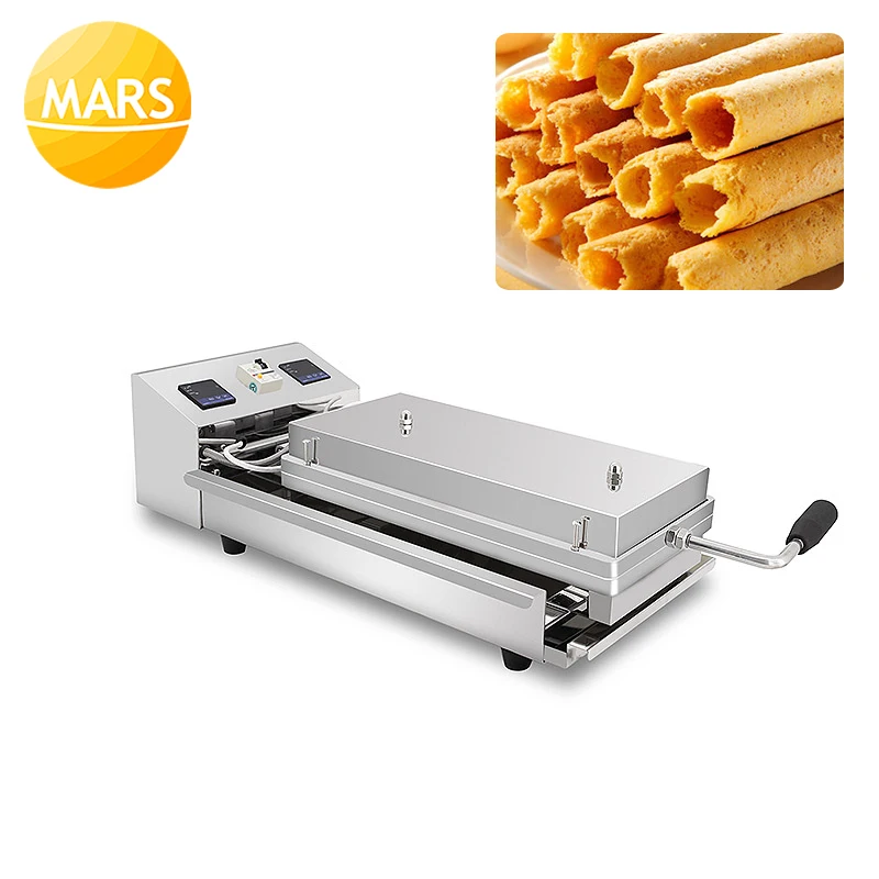 Commercial Crispy Egg Roll Machine Electric Ice Cream Waffle Cone Maker, Handmade Taiwan Egg Roll Baking Iron Plates