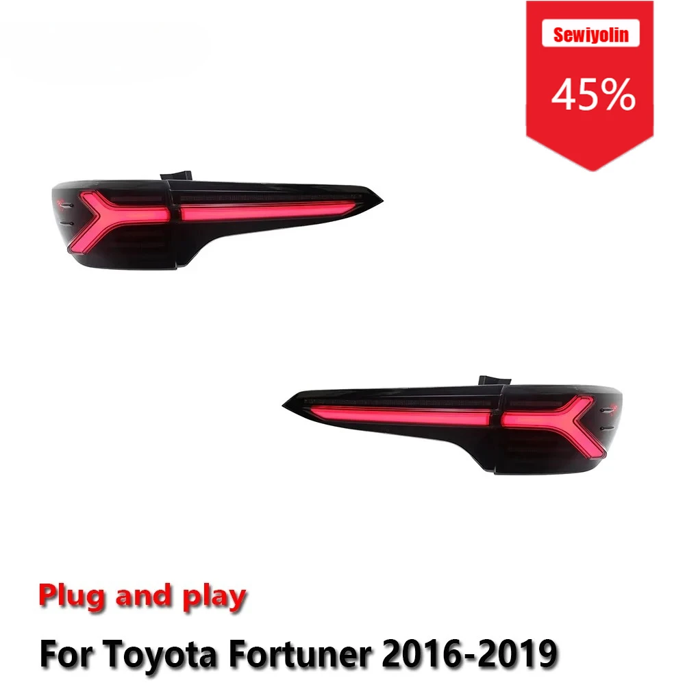 

Sewiyolin Car LED Tail Light Assemblies For Toyota Fortuner 2016-2019 Auto Fog DRL Brake Turn Signal Lamp Plug and Play