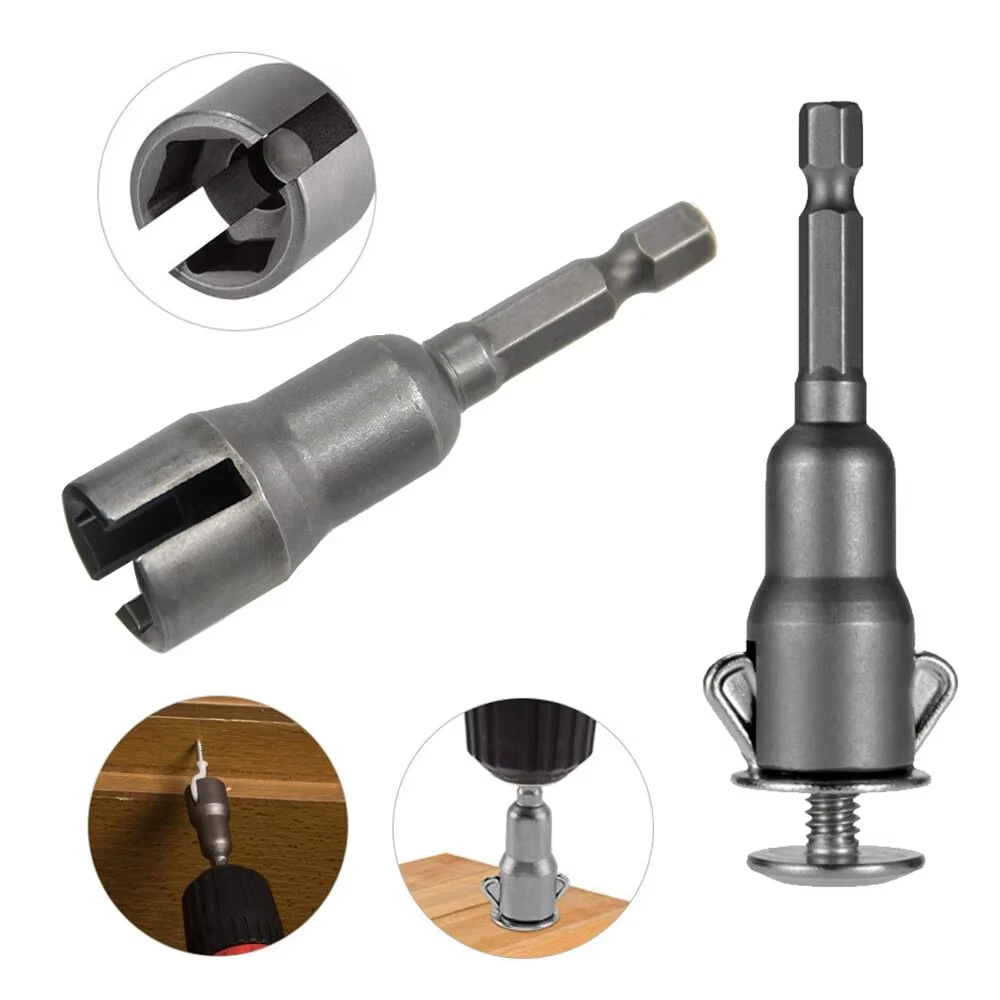Natural Slotted Butterfly Hole Socket Wrench with 65mmHexagonal Handle Electric Screwdriver Wing Nut Socket Tool for Home Repair