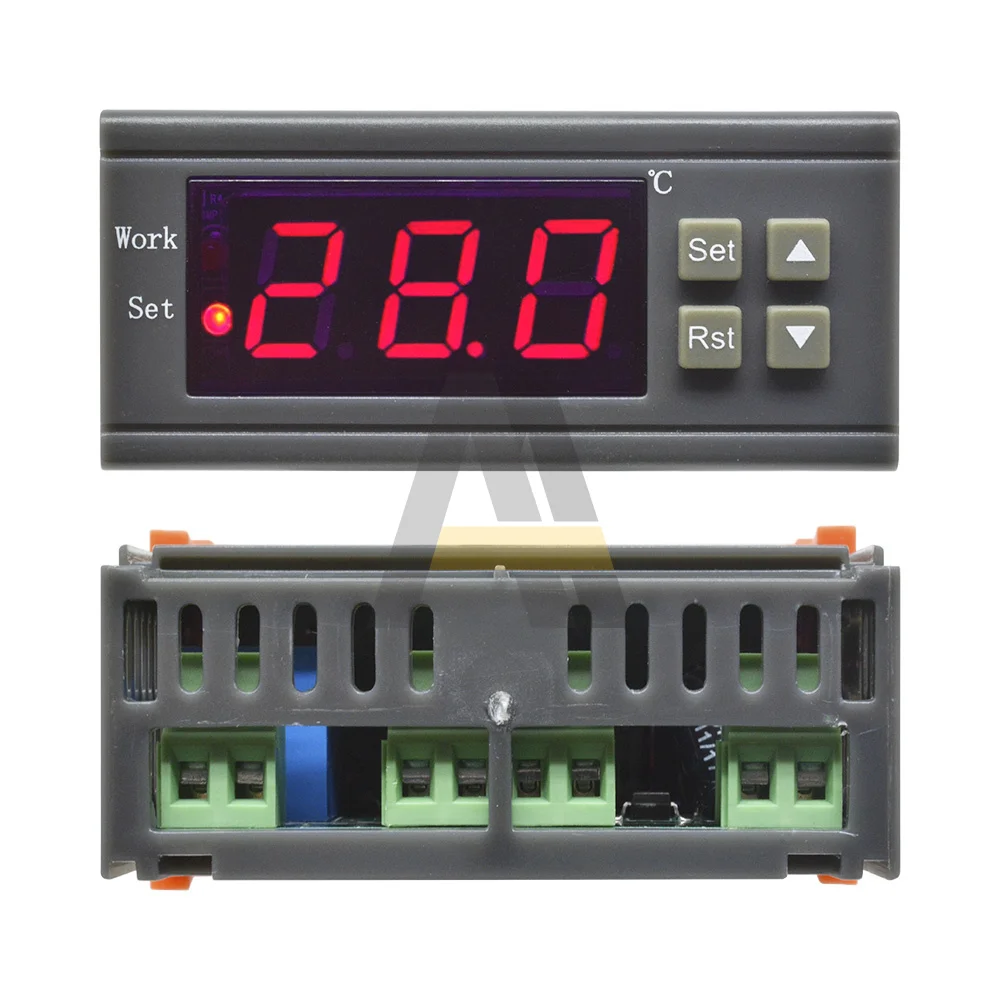 WH7016C Thermostat DC 12V 24V AC 220V 110V 90V-250V Wide Voltage NTC Red Display Temperature Controller Relay Output