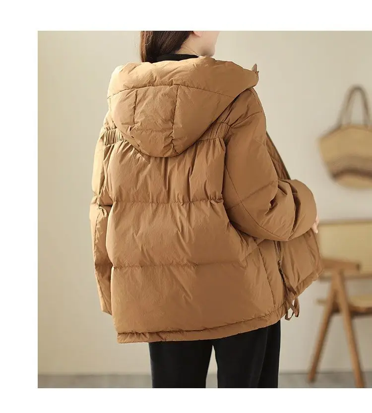 Down Cotton Jackets Women's Short Coat 2023 New Korean Loose Oversized Thick Jacket Fashion Hooded Popular Cotton Jacket Winter
