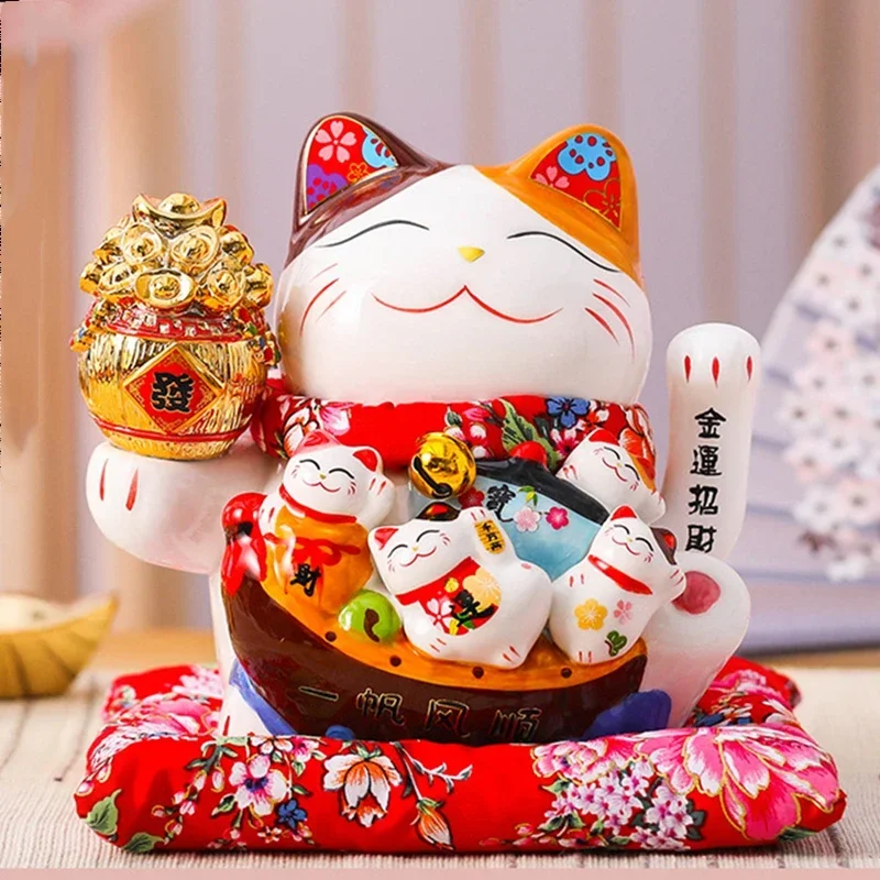 7 inch lucky cat electric shaking hand ornaments shop opening living room ceramic creative home home desktop cash register gifts