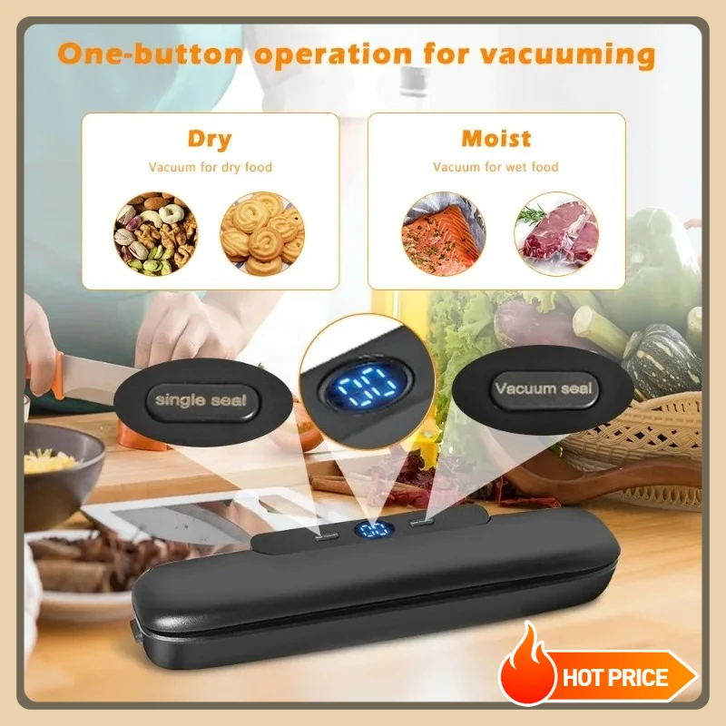 Food preservation and sealing machine, kitchen automatic mini vacuum sealer, automatic small packaging machine.