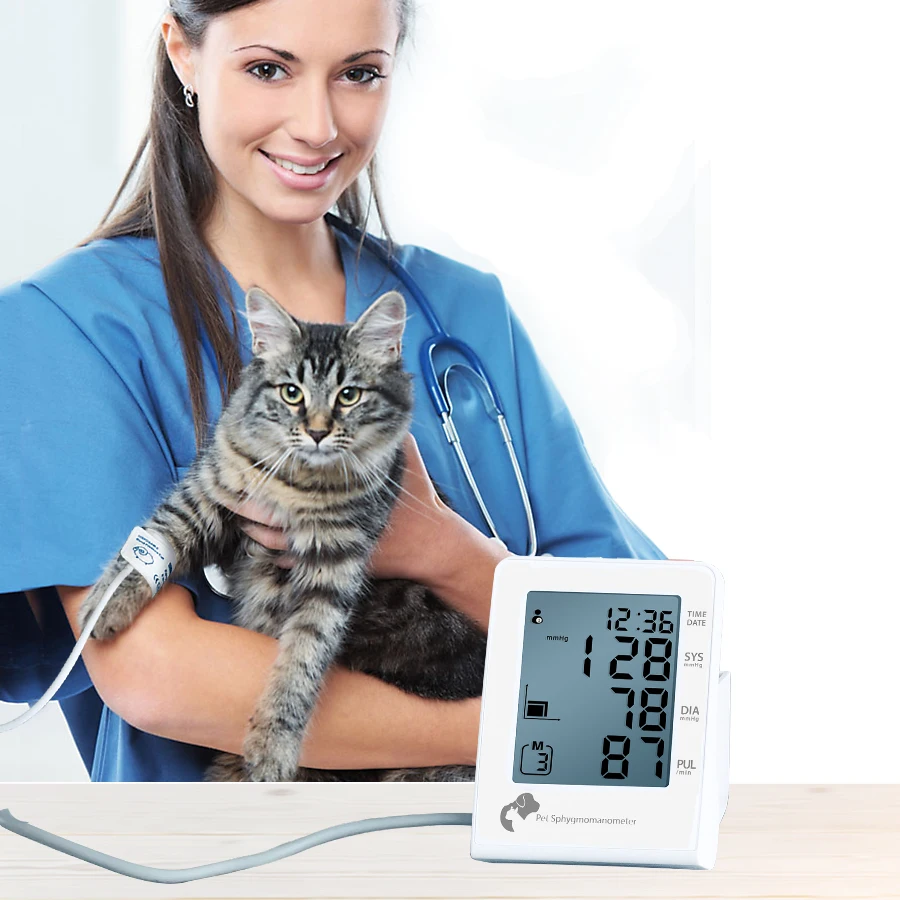 

P10E Professional Pet Blood Pressure Monitor for Dogs Cats Veterinary Tensiometer with 6 Cuffs for Accurate Diagnosis