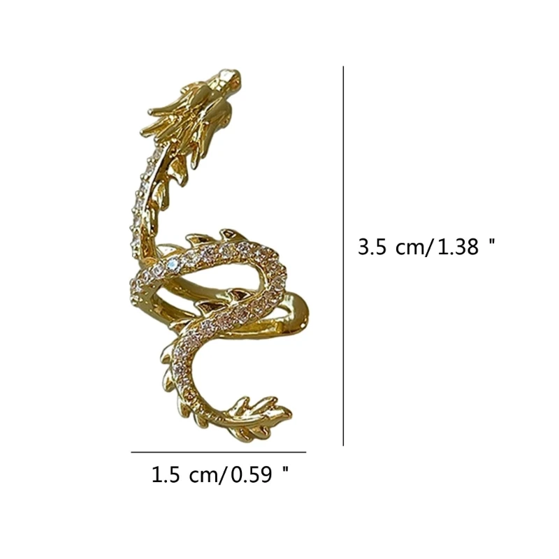 E15E Dragon Inspired Ear Cuff Individualized Ear Cuffs Exquisite Ear Wrap Clips Charm