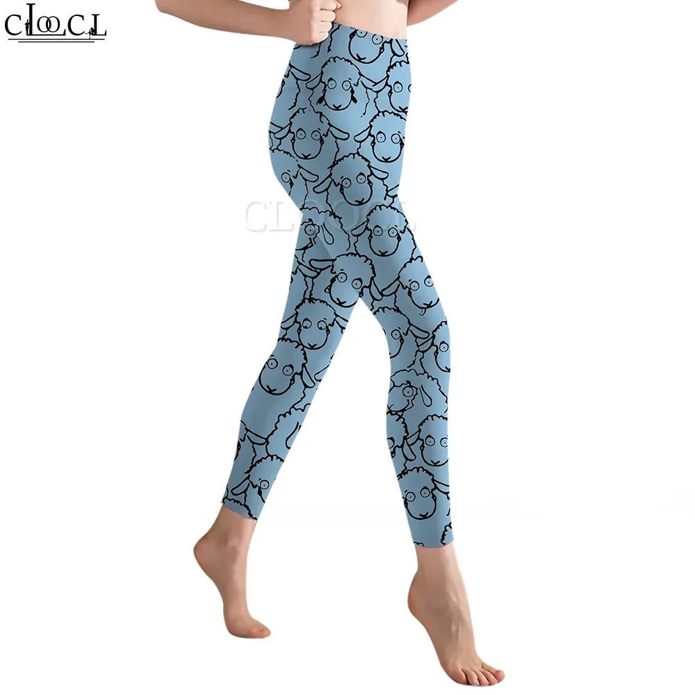 CLOOCL Women Legging Cute Cartoon Lamb Pattern 3D Printed Trousers High Waist Stretch Sports Legging Jogging Fitness Yoga Pants