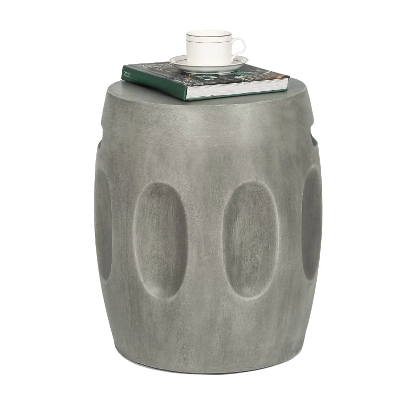 

Отличается от традиционного концевого стола, бетонный концевой стол с ручками, Круглый боковой стол в форме барабана