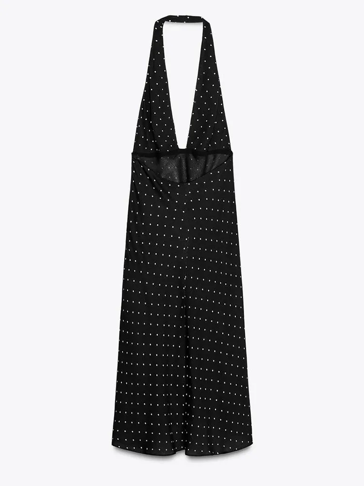 Vestido f e de verão, recém-chegado, emaecimento, bolinhas, sem mangas, design pendu, crimento médio, ...