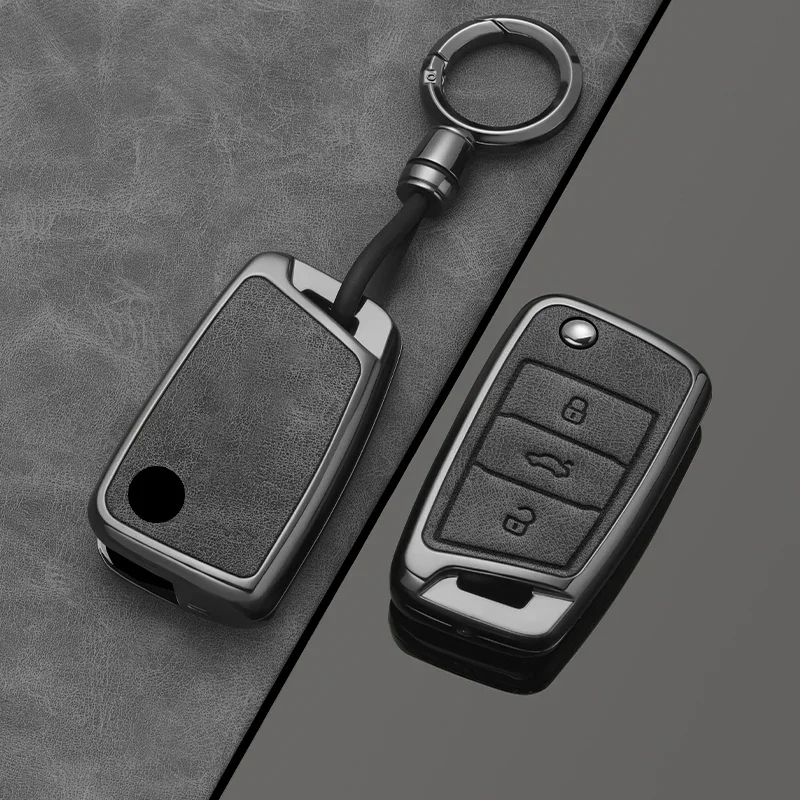 

Alloy Style Car Key Case Cover Shell Fob For VW Volkswagen Golf 7 MK7 Tiguan MK2 For SEAT Ateca Leon FR 2 Ibiza For Skoda