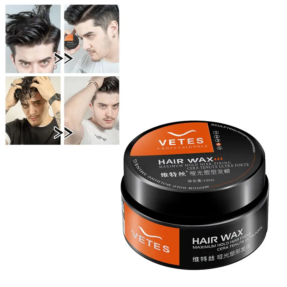 شمع تصفيف الشعر للرجال، طين الشعر، عطر وطويل الأمد، شكل طبيعي رقيق غير لامع، شمع الشعر A5G6