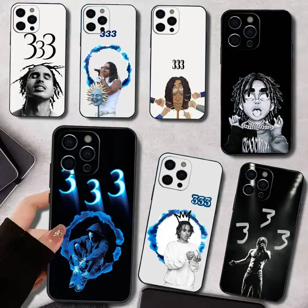 

M-Matue 333 Phone Case For iPhone 17,16,15,14,13,12,11 Plus,Pro Max,XS,Soft Silicone Black Cover