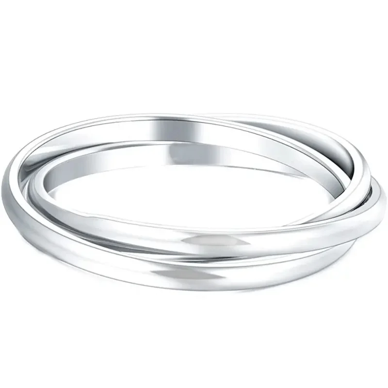 Huitan Chic Damen ringe Silber Farbe kreative 3 Ringe einteilige Finger Accessoires tägliche Kleidung Mode vielseitigen weiblichen Schmuck